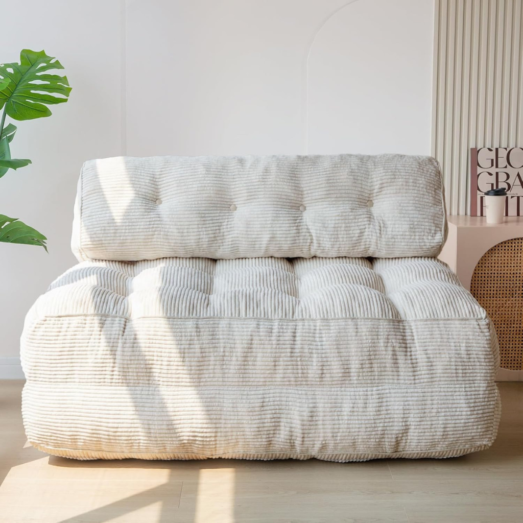 Poltrona Dobrável 2 em 1 com Colchão e Apoio para Costas