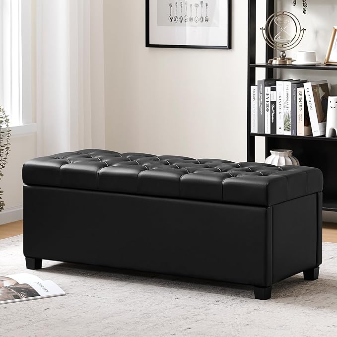 Banco Estofado com Baú e Tampa Ideal para Quarto e Sala