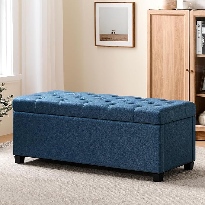 Banco Estofado com Baú e Tampa Ideal para Quarto e Sala