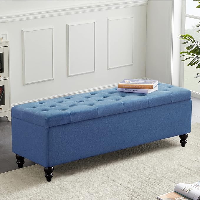 Banco Estofado com Baú e Tampa Ideal para Quarto e Sala