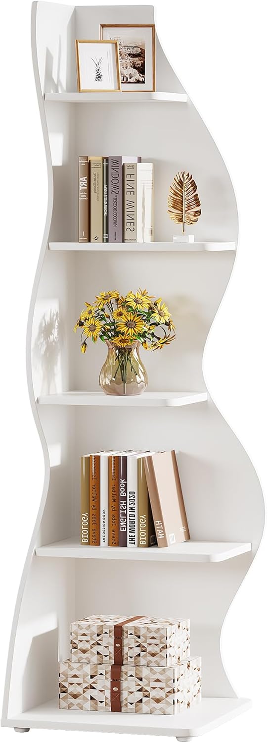 Estante de Canto Ondulada 5 Nichos com Design Moderno